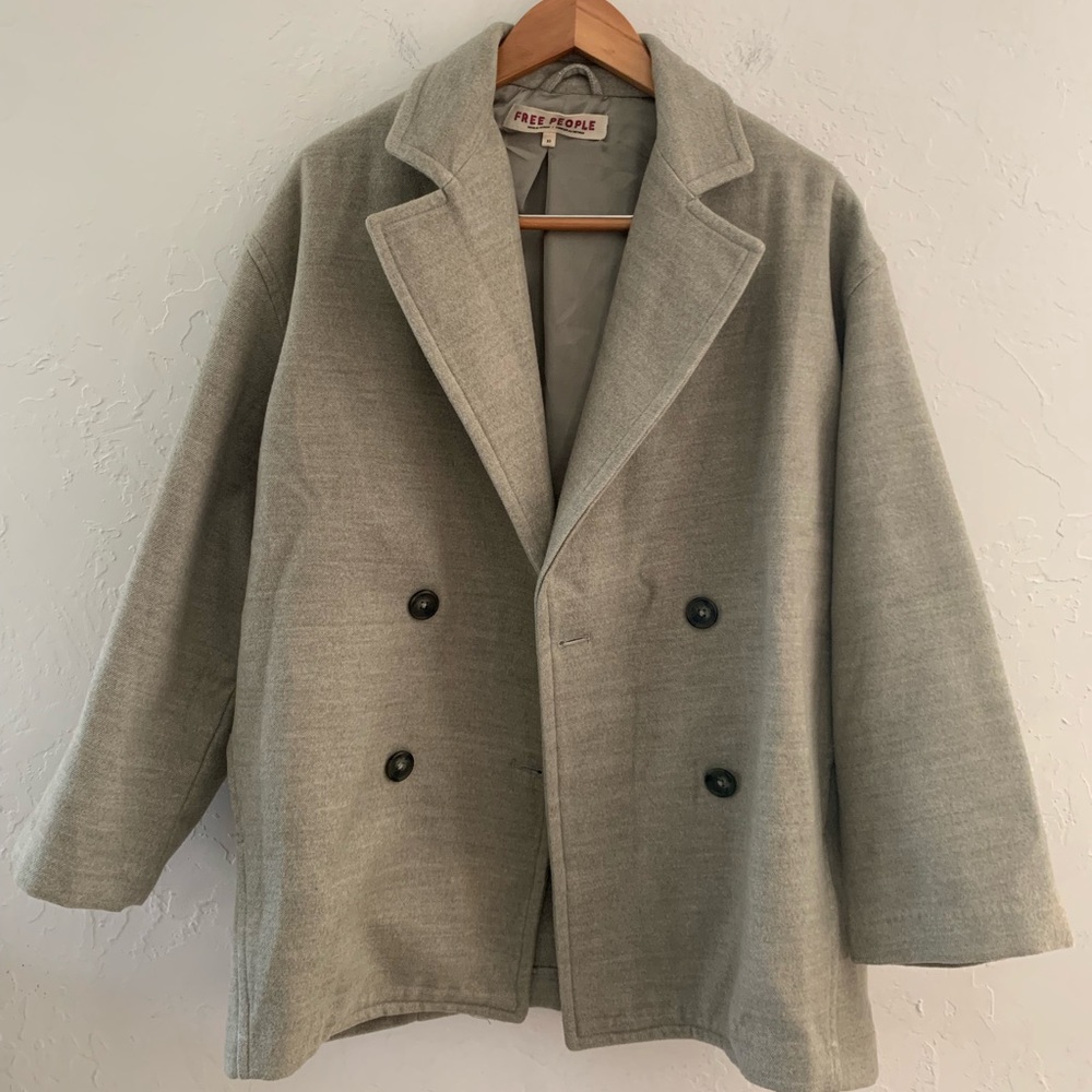 Free People Hanna Slouchy Oversized Double Breasted Coat size XS